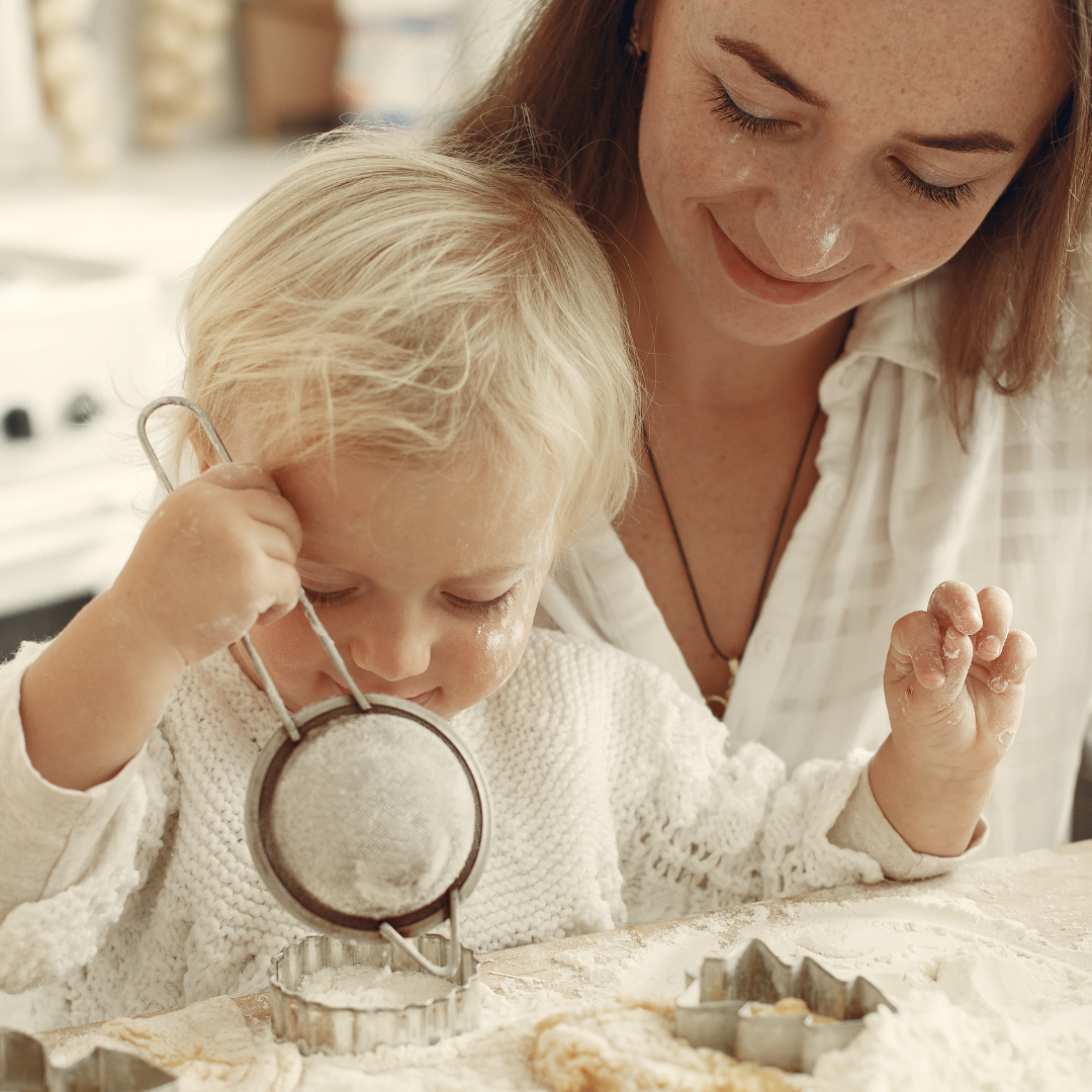 samen koken moeder peuter